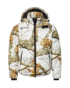 The Very Warm Hooded Puffer Snow Camo Unisex Realtree Jacket | EDGE Colors