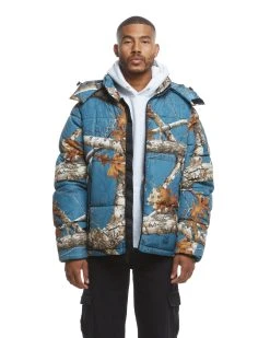 The Very Warm Hooded Puffer Slate Blue Camo Unisex Realtree Jacket | EDGE Colors -Camouflage Sales Shop 138781130 17215.1696266776