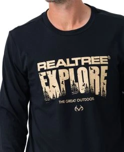 Realtree Men's Explore Outdoors Long Sleeve Shirt -Camouflage Sales Shop 2979 BK LOGO 69326.1684265870