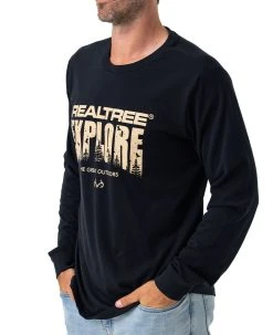 Realtree Men's Explore Outdoors Long Sleeve Shirt -Camouflage Sales Shop 2979 BK SIDE 48542.1684265869