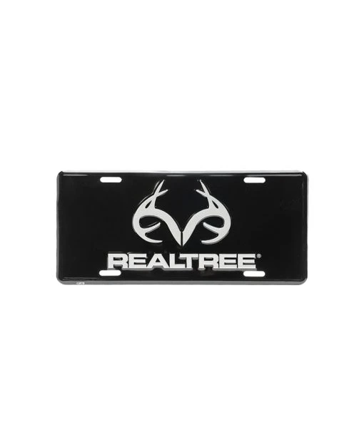 Realtree Antler Logo Black License Plate -Camouflage Sales Shop AA914 BK MAIN 43538.1690233900
