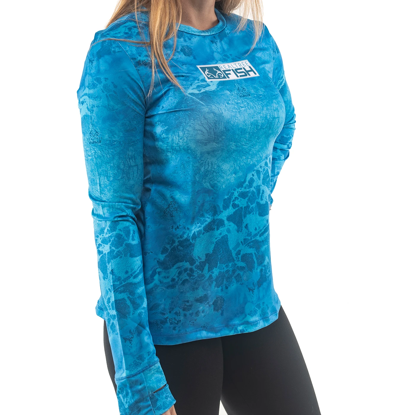 Realtree Women's RTF Blue Long Sleeve Performance Shirt | Wav3 3 Realtree Women's RTF Blue Long Sleeve Performance Shirt | Wav3