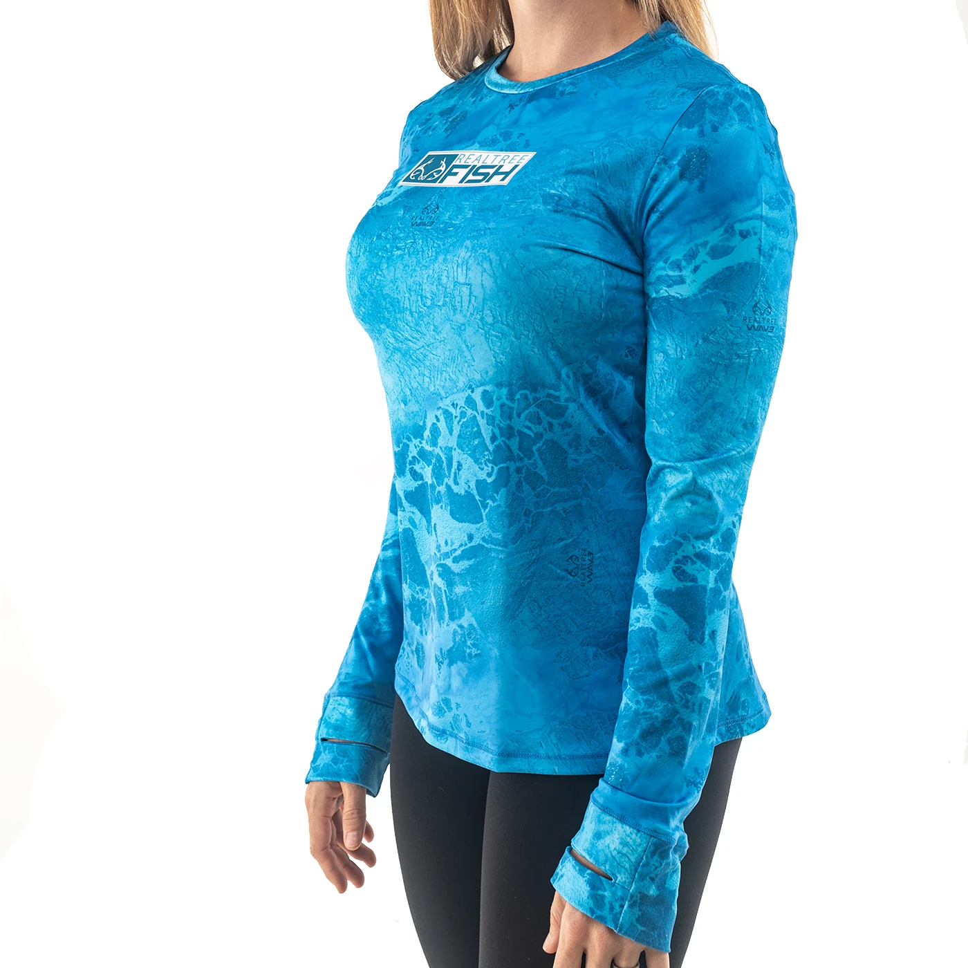 Realtree Women's RTF Blue Long Sleeve Performance Shirt | Wav3 4 Realtree Women's RTF Blue Long Sleeve Performance Shirt | Wav3 - Image 2