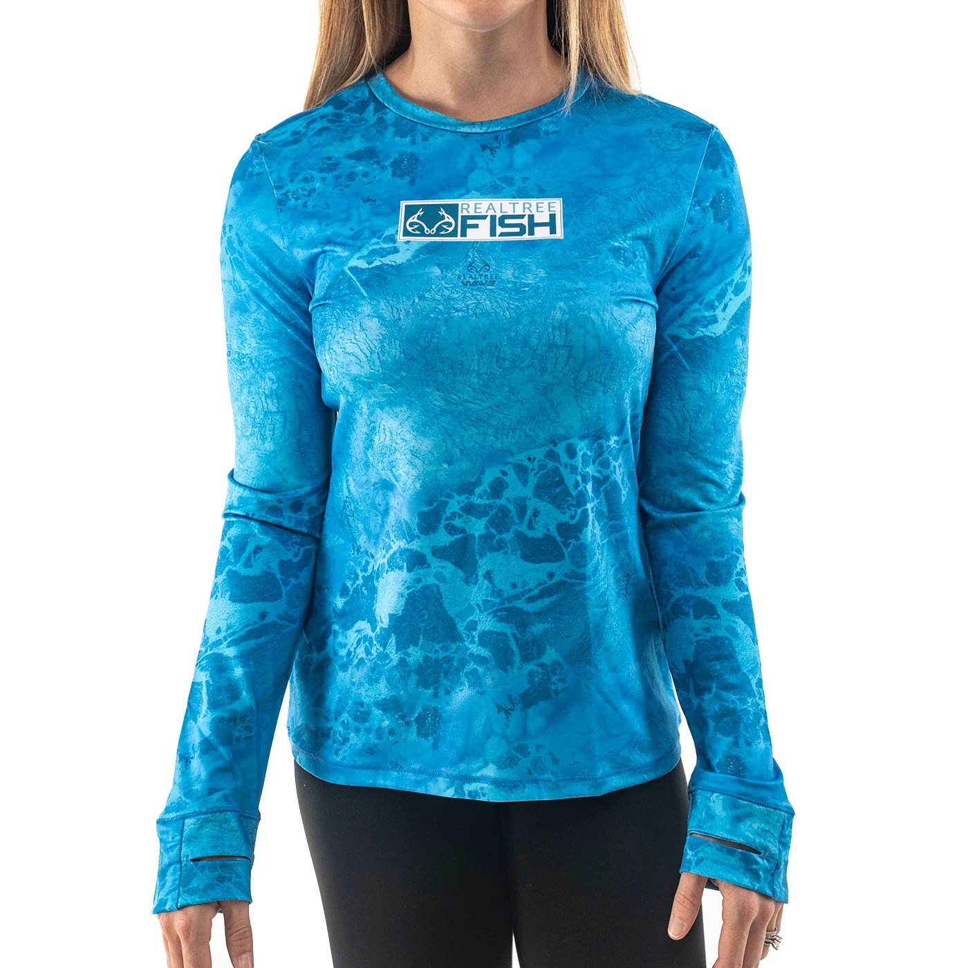 Realtree Women's RTF Blue Long Sleeve Performance Shirt | Wav3 5 Realtree Women's RTF Blue Long Sleeve Performance Shirt | Wav3 - Image 3