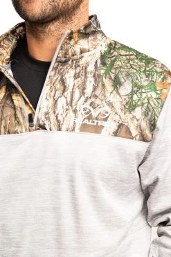 Men's Cash Performance Fleece 1/4 Zip Jacket | EDGE -Camouflage Sales Shop C11209 GY ZIPPER 27404.1692994890