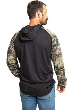 Realtree Men's Folsom Performance Hooded Long Sleeve Tee | EXCAPE -Camouflage Sales Shop C11210 BK back3 00106.1693250511