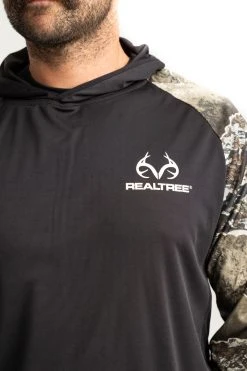 Realtree Men's Folsom Performance Hooded Long Sleeve Tee | EXCAPE -Camouflage Sales Shop C11210 BK detail 14037.1693250511