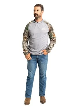 Realtree Men's Folsom Performance Hooded Long Sleeve Tee | EDGE 10 Realtree Men's Folsom Performance Hooded Long Sleeve Tee | EDGE -Camouflage Sales Shop C11210 GY front3 01573.1693249564