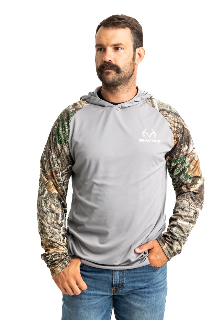 Realtree Men's Folsom Performance Hooded Long Sleeve Tee | EDGE 3 Realtree Men's Folsom Performance Hooded Long Sleeve Tee | EDGE