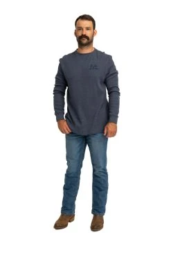 Realtree Men's Highwayman Navy Work Thermal Long Sleeve Shirt -Camouflage Sales Shop C11217 NV front 02505.1693257933