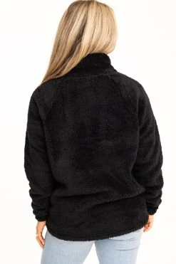 Realtree Women's Jolene Black Sherpa 1/4 Zip Pullover -Camouflage Sales Shop C30384 BK BACK 24078.1693238223