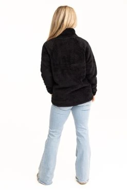 Realtree Women's Jolene Black Sherpa 1/4 Zip Pullover -Camouflage Sales Shop C30384 BK FULL BACK 69748.1693238222