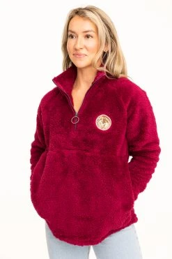 Realtree Women's Jolene Purple Sherpa 1/4 Zip Pullover -Camouflage Sales Shop C30384 PL POCKETS 94817.1693240732