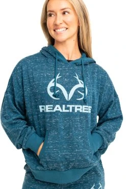 Realtree Women's  Applejack Blue Speckled Fleece Hoodie