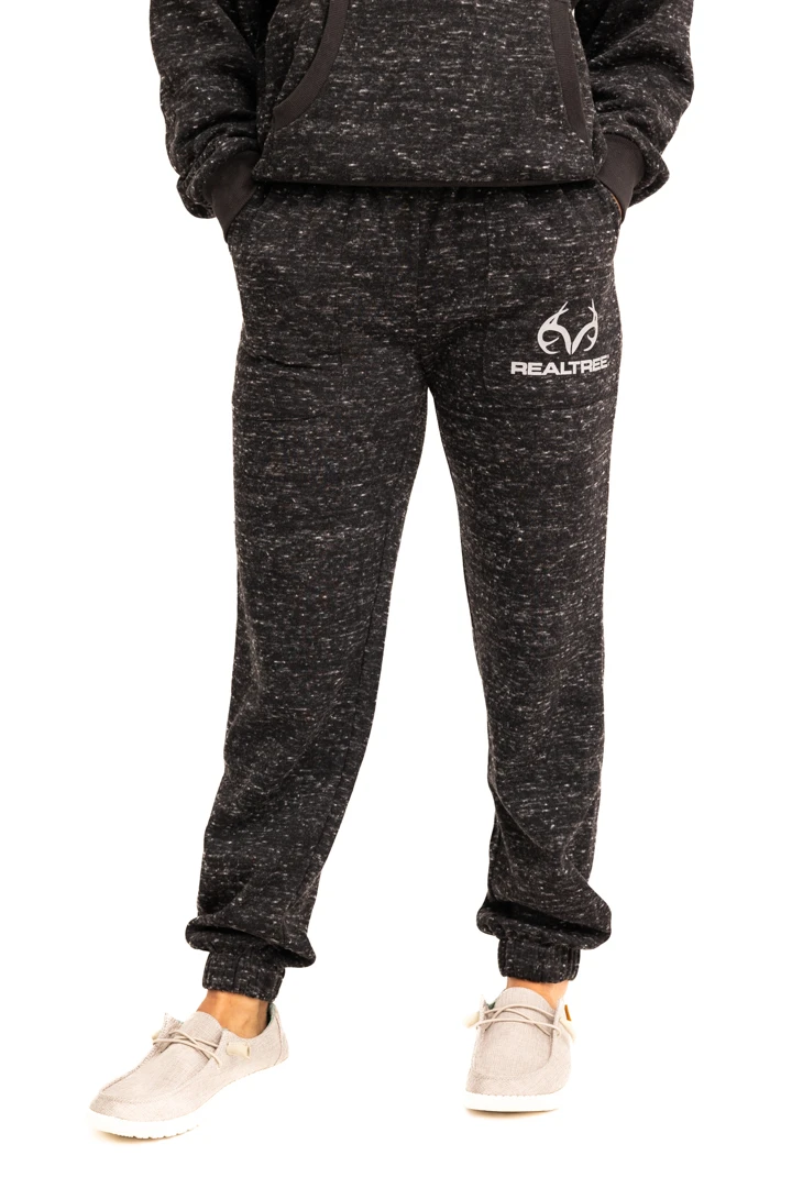 Realtree Women's Applejack Black Speckled Fleece Jogger 3 Realtree Women's Applejack Black Speckled Fleece Jogger