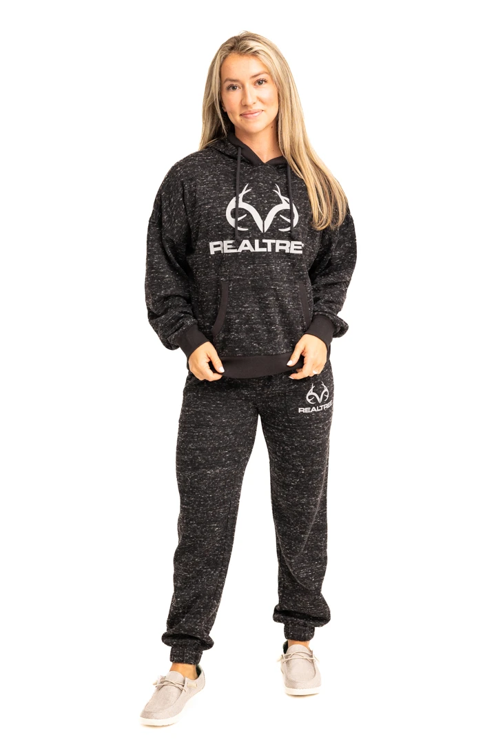 Realtree Women's Applejack Black Speckled Fleece Jogger 7 Realtree Women's Applejack Black Speckled Fleece Jogger - Image 5