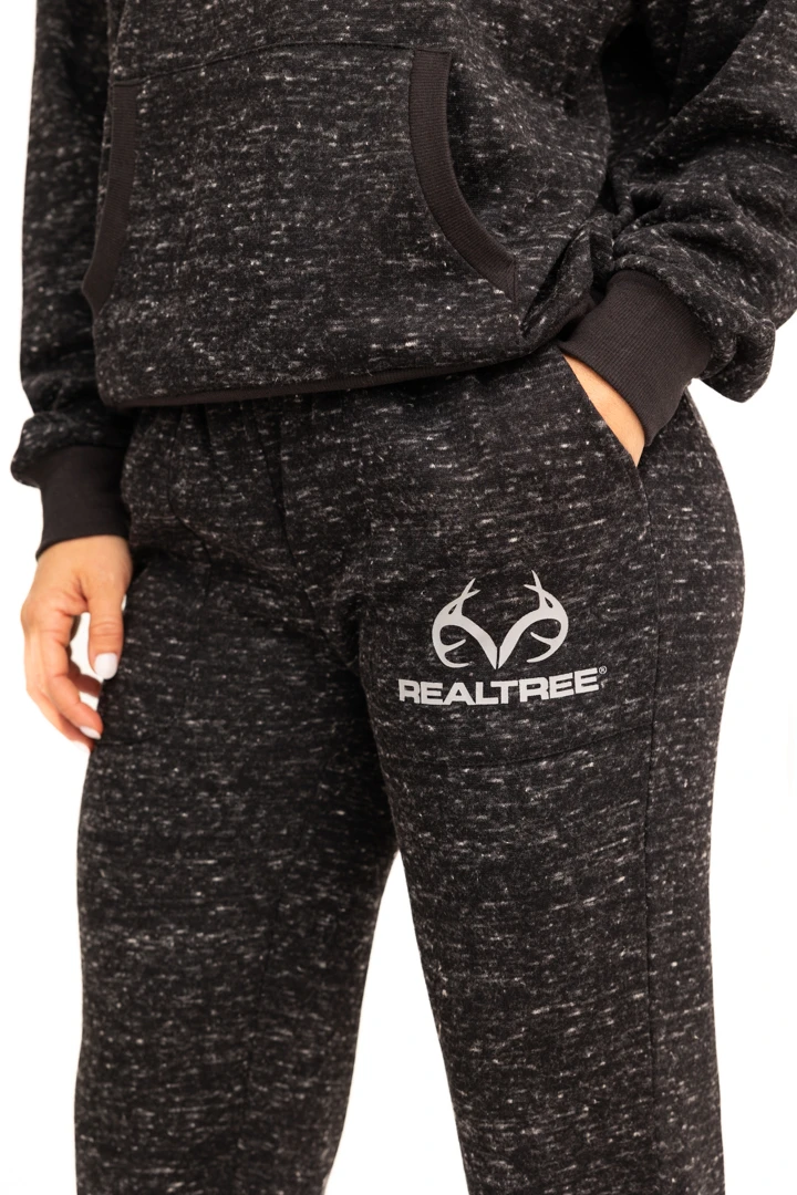 Realtree Women's Applejack Black Speckled Fleece Jogger 5 Realtree Women's Applejack Black Speckled Fleece Jogger - Image 3