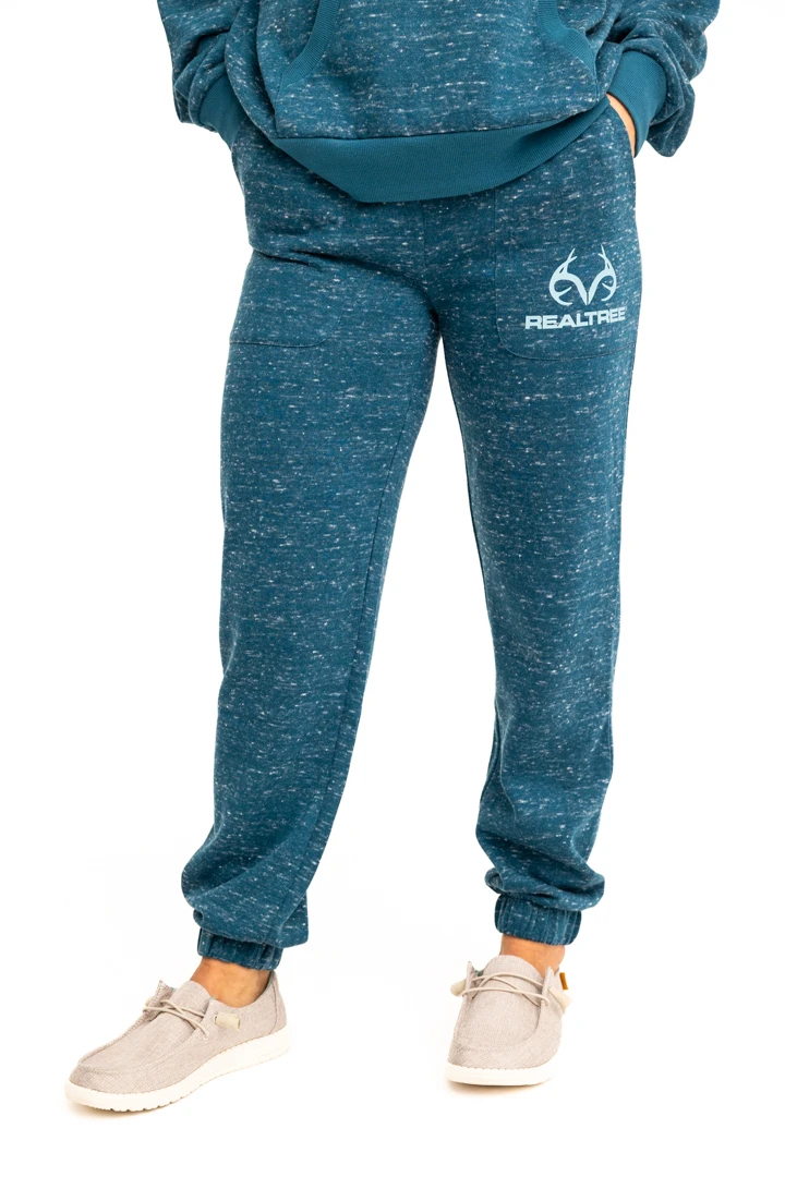 Realtree Women's Applejack Blue Speckled Fleece Jogger 3 Realtree Women's Applejack Blue Speckled Fleece Jogger