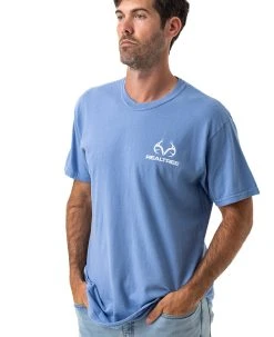 Realtree Men's Whitetail Comfort Colors Blue Shirt -Camouflage Sales Shop DR101 BL FRONT DETAILS.JPG 75728.1684264646