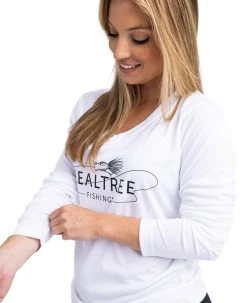 Realtree Fishing Women's Performance  White Long Sleeve Shirt -Camouflage Sales Shop Fishing V Neck White 880x10802 84582.1682541403