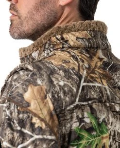 Realtree Men's Camo Early Dawn Sherpa Shell Vest | EDGE -Camouflage Sales Shop M10016 ED BACK COLLAR 01287.1684268466