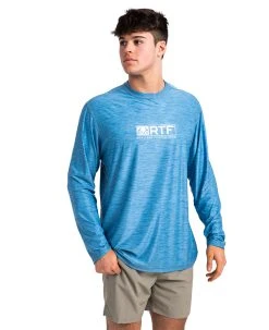 Realtree Fishing Reversible Performance Men's Blue Shirt | COV3 -Camouflage Sales Shop M101 CG BLUE FRONT 02754.1682456138