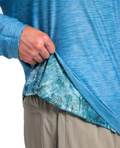 Realtree Fishing Reversible Performance Men's Blue Shirt | COV3 -Camouflage Sales Shop M101 CG BLUE REVERSIBLE 58335.1682456139