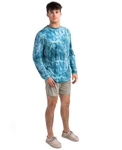 Realtree Fishing Reversible Performance Men's Blue Shirt | COV3