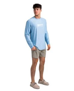 Realtree Fishing Reversible Performance Men's Blue Shirt | Mako -Camouflage Sales Shop M101 MG BLUE FULL FRONT 98082.1682368310