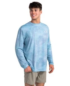 Realtree Fishing Reversible Performance Men's Blue Shirt | Mako -Camouflage Sales Shop M101 MG BLUE SIDE 24300.1682368310