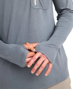 Realtree Fishing Bamboo Men's Long Sleeve Gray Shirt -Camouflage Sales Shop M103 DB THUMBHOLES.JPG 51357.1683061186