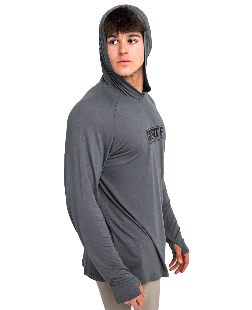 Realtree Fishing Bamboo Men's Long Sleeve Black Hooded Shirt 4 Realtree Fishing Bamboo Men's Long Sleeve Black Hooded Shirt - Image 2