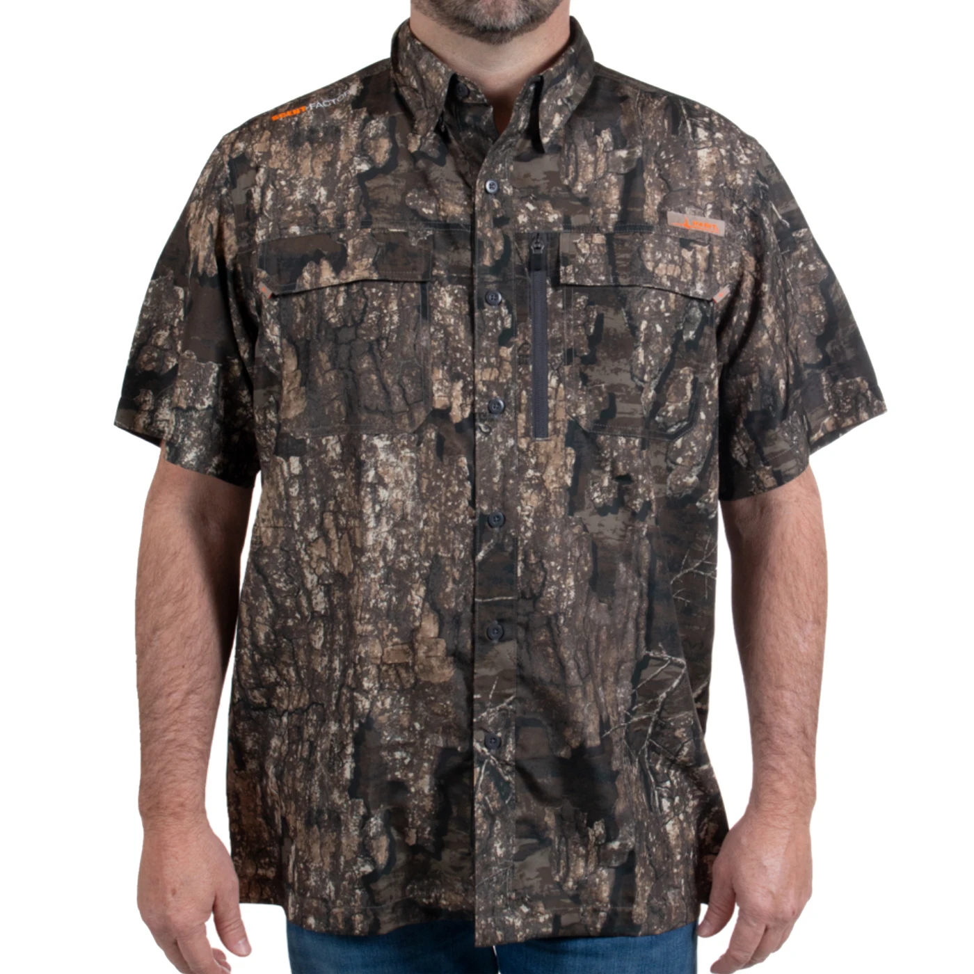 Realtree Men's Camo Short Sleeve Guide Shirt | Timber 3 Realtree Men's Camo Short Sleeve Guide Shirt | Timber