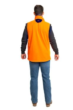Realtree Men's Blaze Orange Fleece Vest -Camouflage Sales Shop M306 BO back3 33169.1693429416