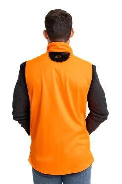 Realtree Men's Blaze Orange Fleece Vest -Camouflage Sales Shop M306 BO back 00238.1693429416