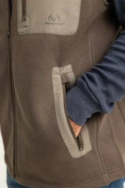 Realtree Men's Brown Fleece Vest -Camouflage Sales Shop M306 BR detail2 37776.1693428549