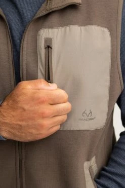 Realtree Men's Brown Fleece Vest -Camouflage Sales Shop M306 BR detail 20477.1693428550