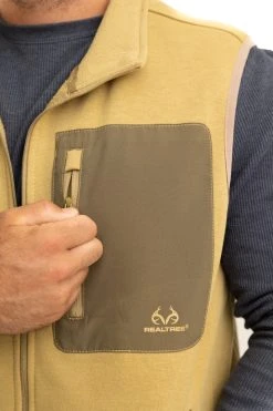 Realtree Men's Tan Fleece Vest -Camouflage Sales Shop M306 TN detail3 75645.1693429008