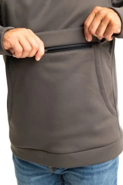 Realtree Men's Gray Pullover Hoodie With Vented Face Mask -Camouflage Sales Shop M307 CHAR detail6 79390.1693491142