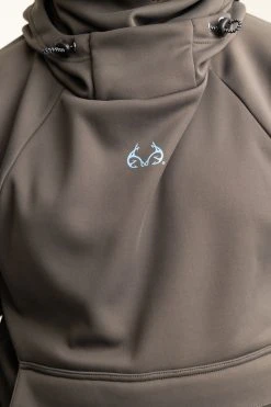 Realtree Men's Gray Pullover Hoodie With Vented Face Mask -Camouflage Sales Shop M307 CHAR detail 07028.1693491142