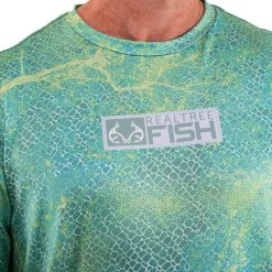 Realtree Men's RTF Mako Green Long Sleeve Performance Shirt -Camouflage Sales Shop Mako Green Shirt logo 13465.1656344869