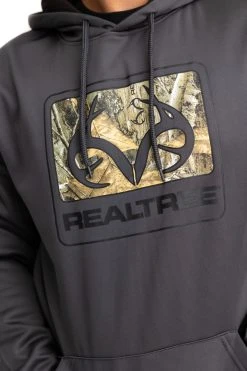 Realtree Men's Coldsnap Gray Performance Hoodie -Camouflage Sales Shop RJOFH11235 B057 LOGO 84830.1693240811