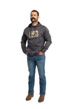 Realtree Men's Coldsnap Gray Performance Hoodie -Camouflage Sales Shop RJOFH11235 B057 MODEL FRONT 22046.1693240811