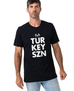 Realtree Men's Turkey SZN Short Sleeve Black Shirt" 8 Realtree Men's Turkey SZN Short Sleeve Black Shirt" -Camouflage Sales Shop RO171 BK FRONT 08079.1684270419