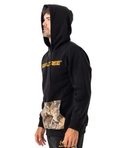 Realtree Men's  Black Fleece Camo Pocket Hoodie | EDGE -Camouflage Sales Shop RO500 BK HOODIE 09868.1684250856
