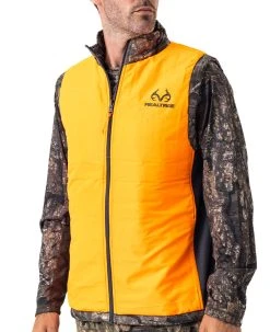 Realtree Men's Camo Pro Staff Reversible Hybrid Puffer Vest -Camouflage Sales Shop RO530 TM BLAZE FRONT 10118.1684270843