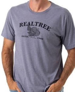 Realtree Men's ESTD. 1986 Turkey Logo Shirt -Camouflage Sales Shop TK100 GY LOGO 53024.1684271788