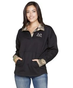 Realtree Women's Aspen 1/4 Snap Fleece Pullover -Camouflage Sales Shop women black copy 36349.1682542627