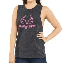 Realtree Women's Fishing Tie-Back Tank 12 Realtree Women's Fishing Tie-Back Tank -Camouflage Sales Shop womens fishing tie back tank Black 89332.1560871345
