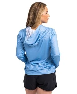 Realtree Women's RTF Blue Hooded Long Sleeve Performance Shirt -Camouflage Sales Shop womens light blue hooded shirt 880x10803 12309.1682962017